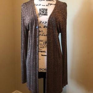 Brown and Black Reptile Print Cardigan